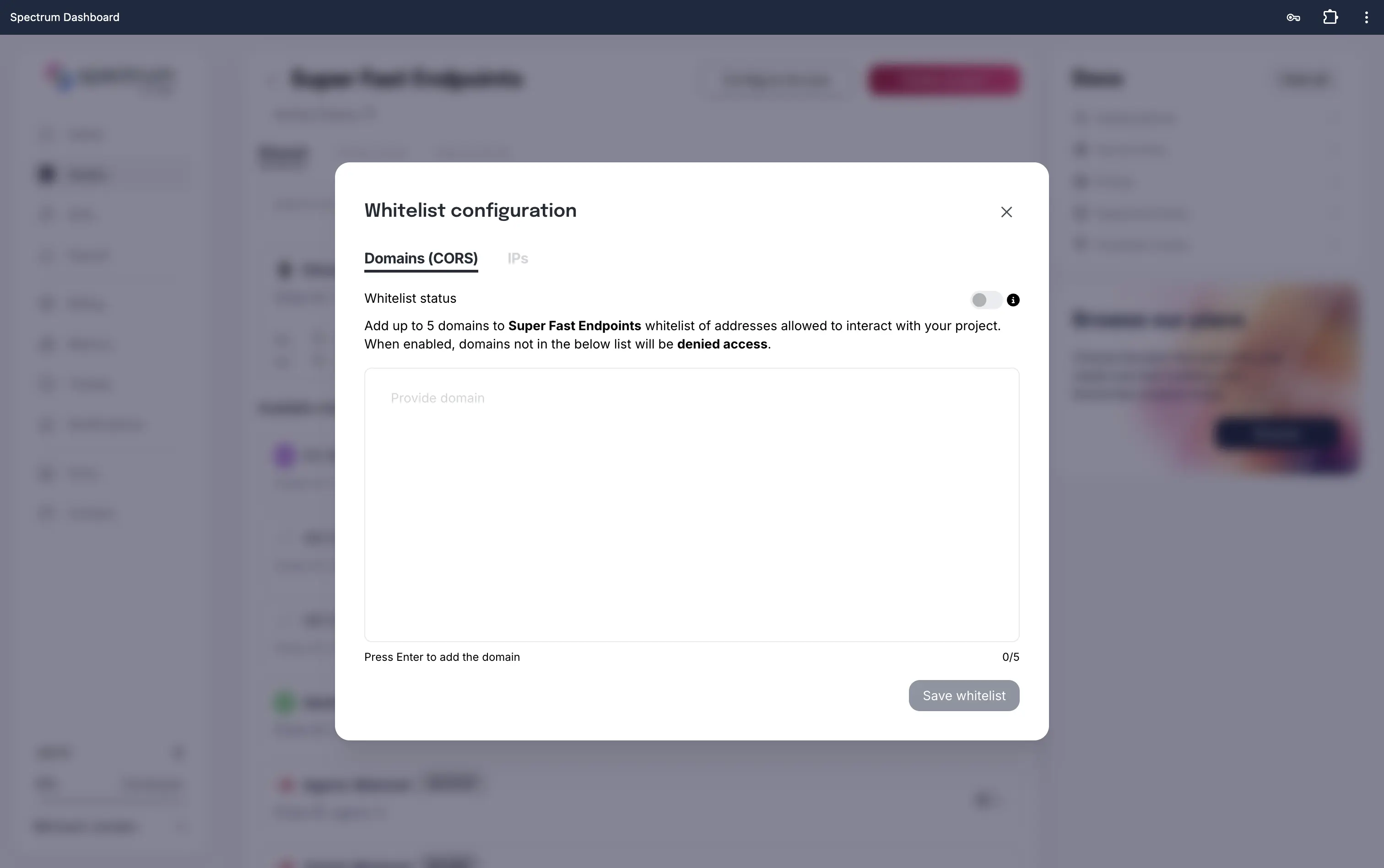 CORS domains configuration