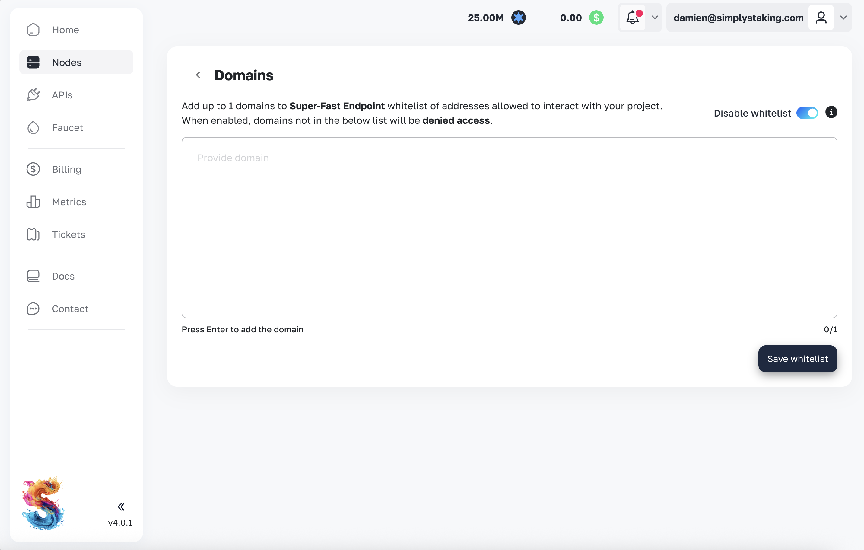 CORS domains configuration