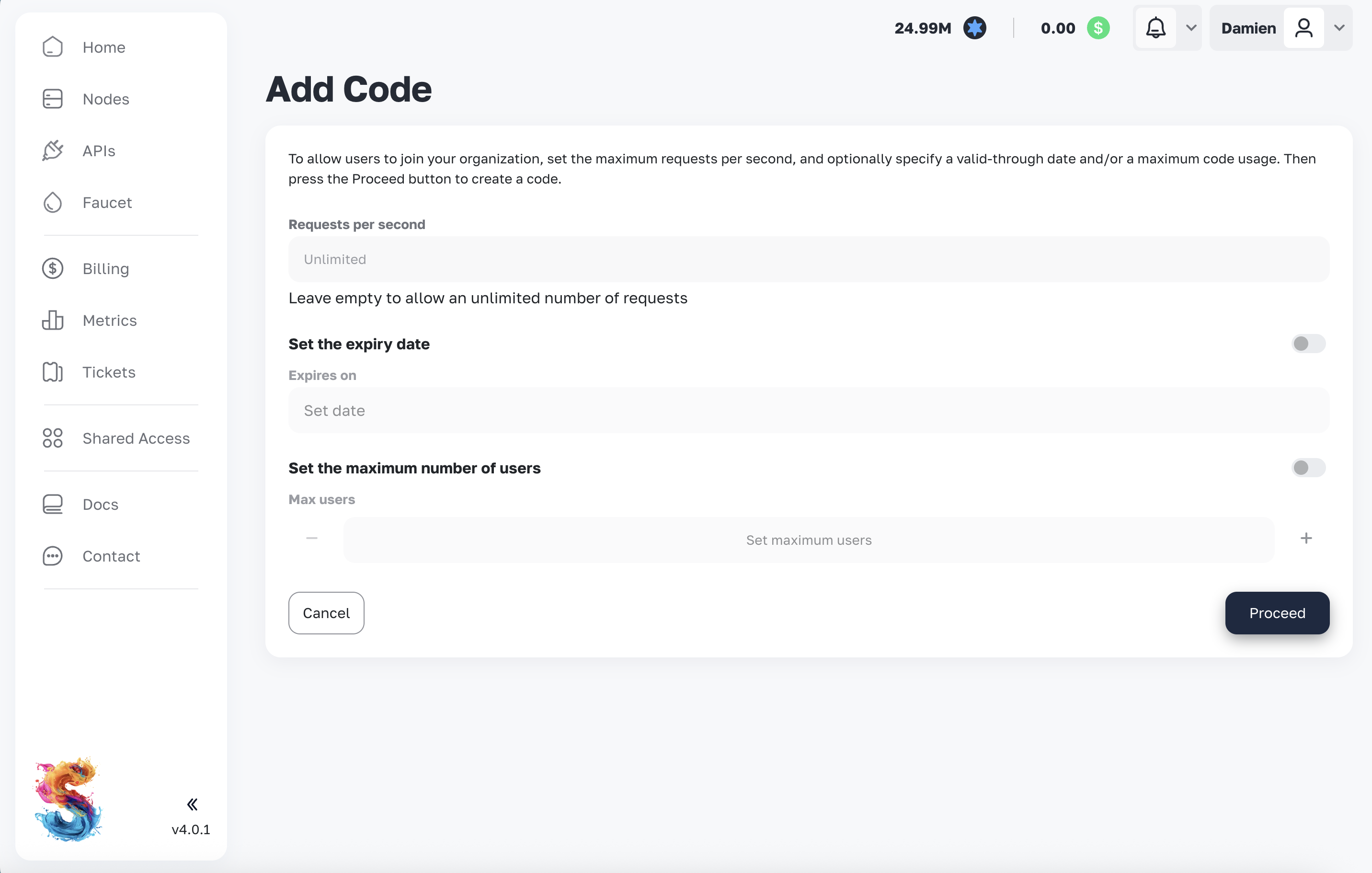 Create code form