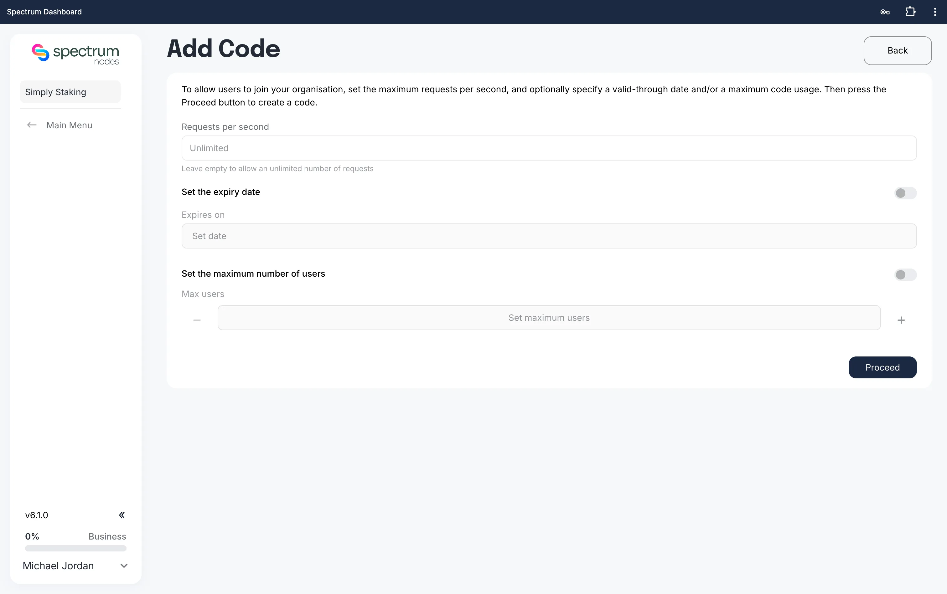 Create code form