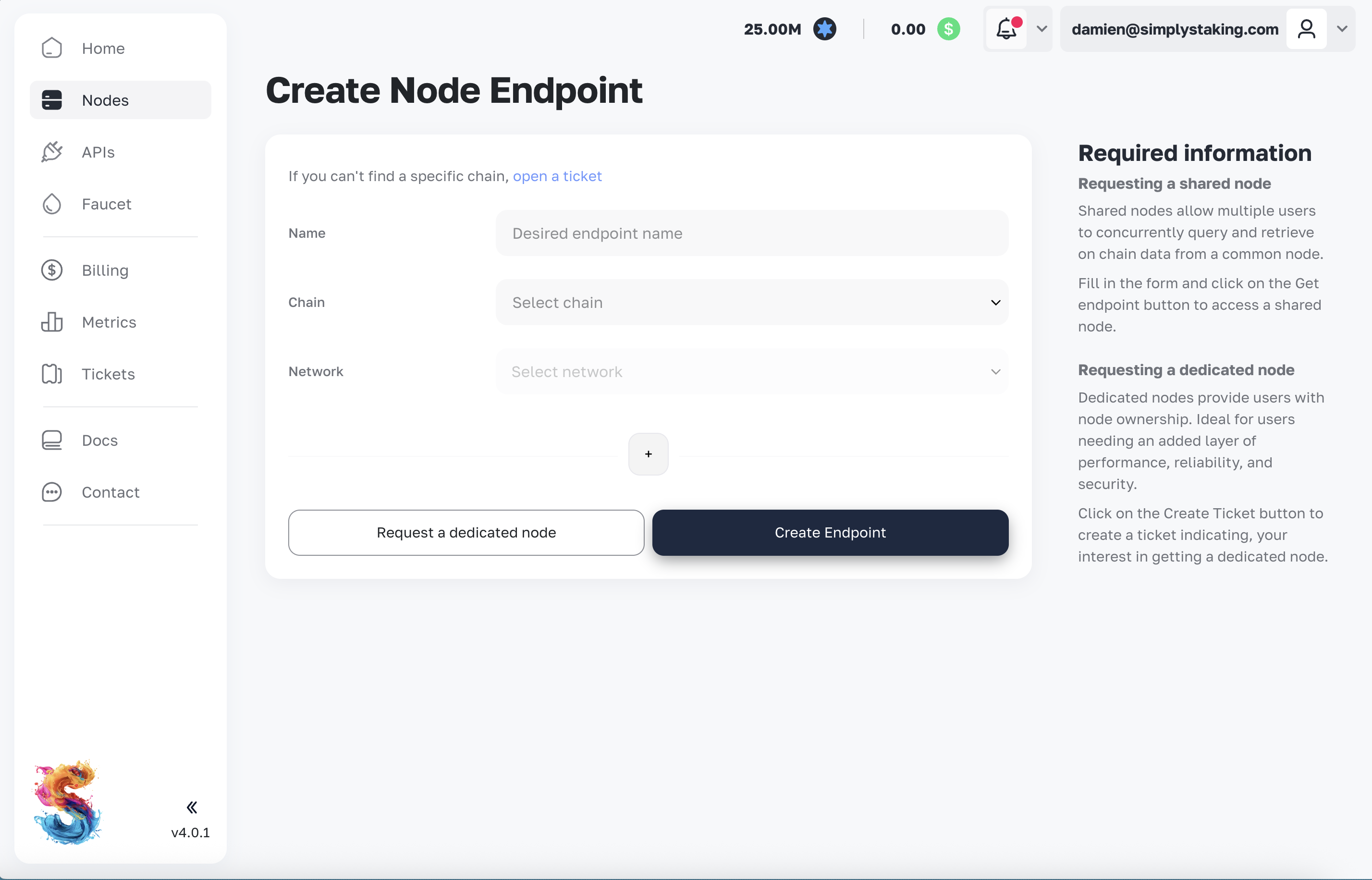 Create endpoint form