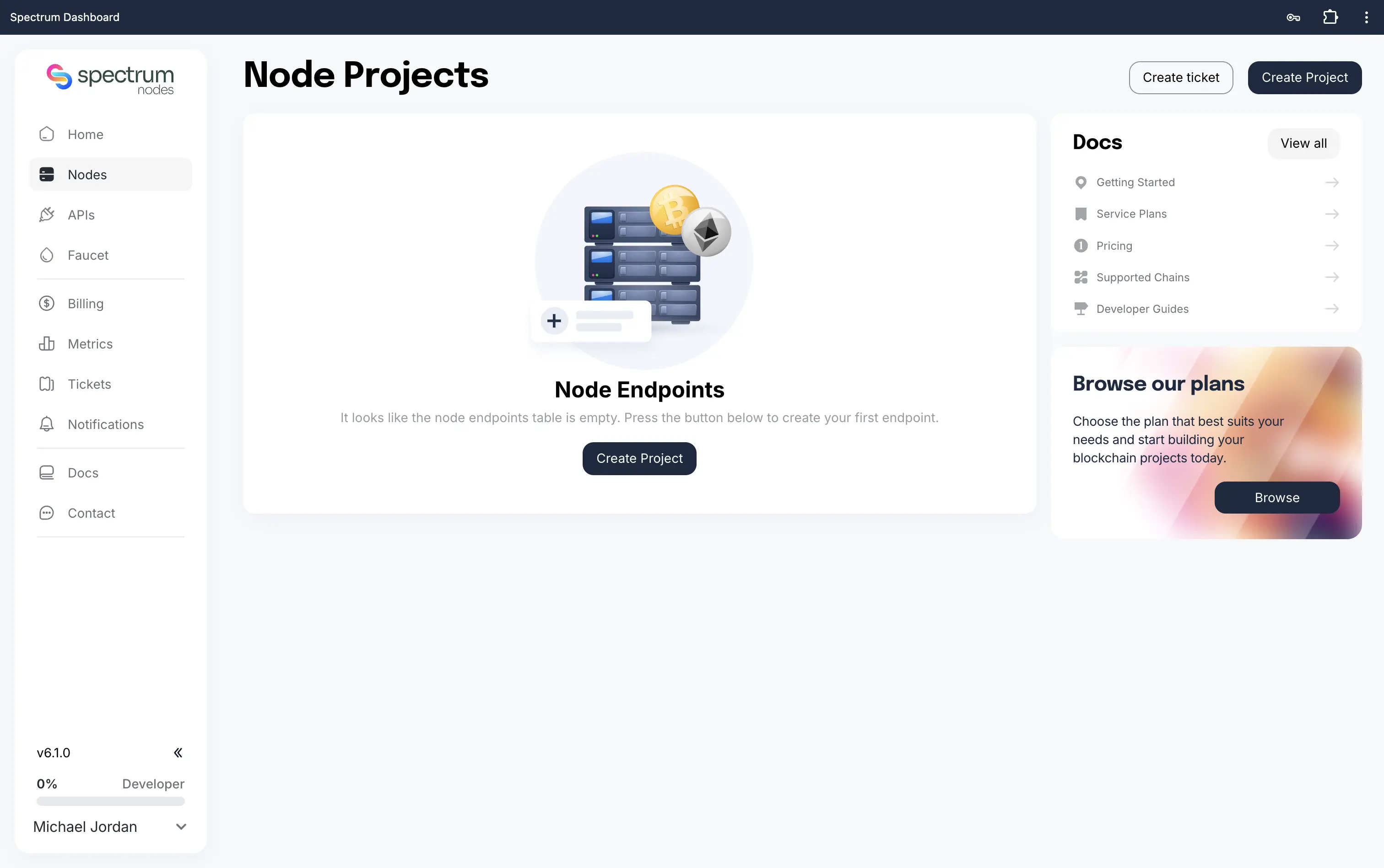 Nodes dashboard