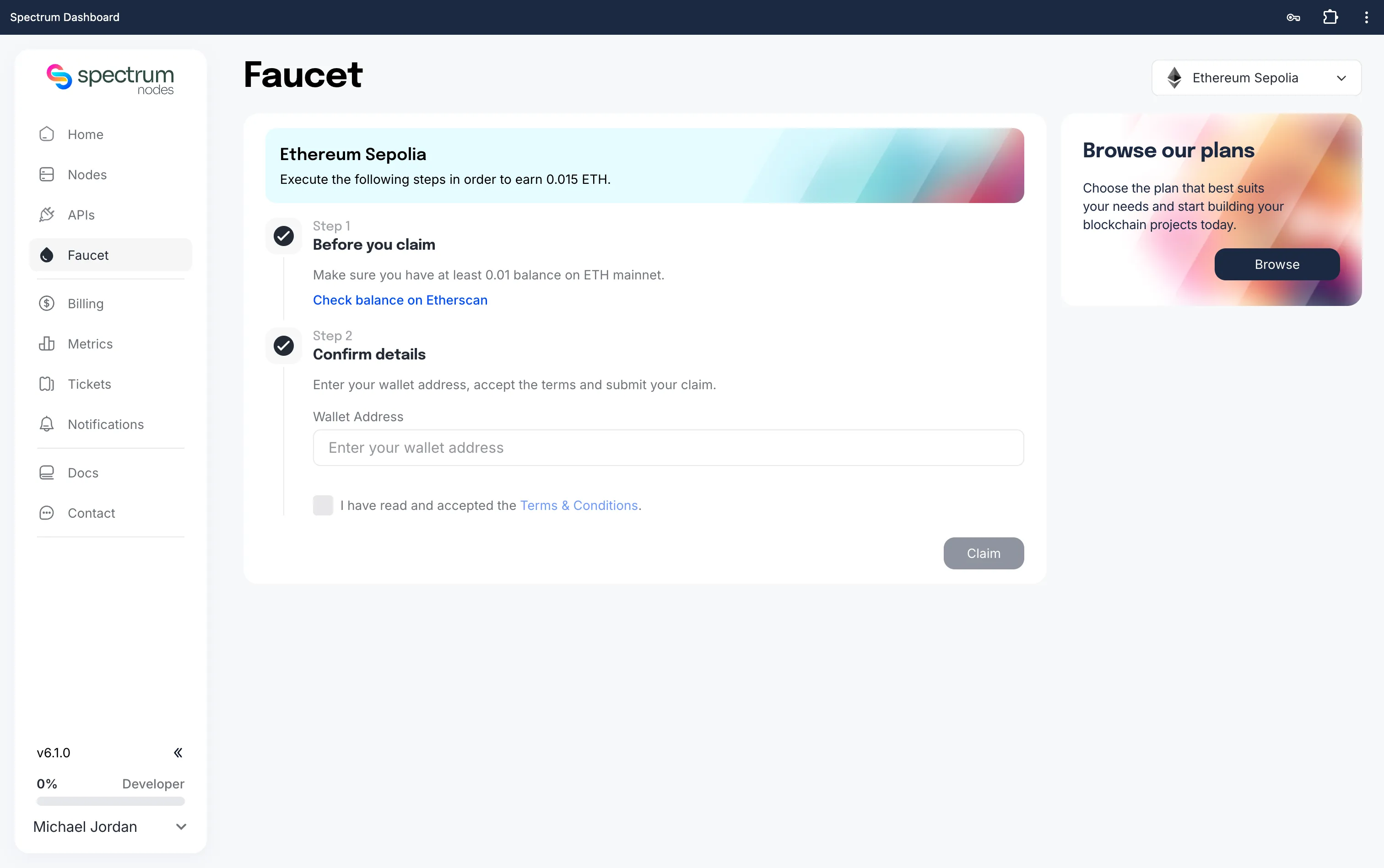 Ethereum Sepolia faucet