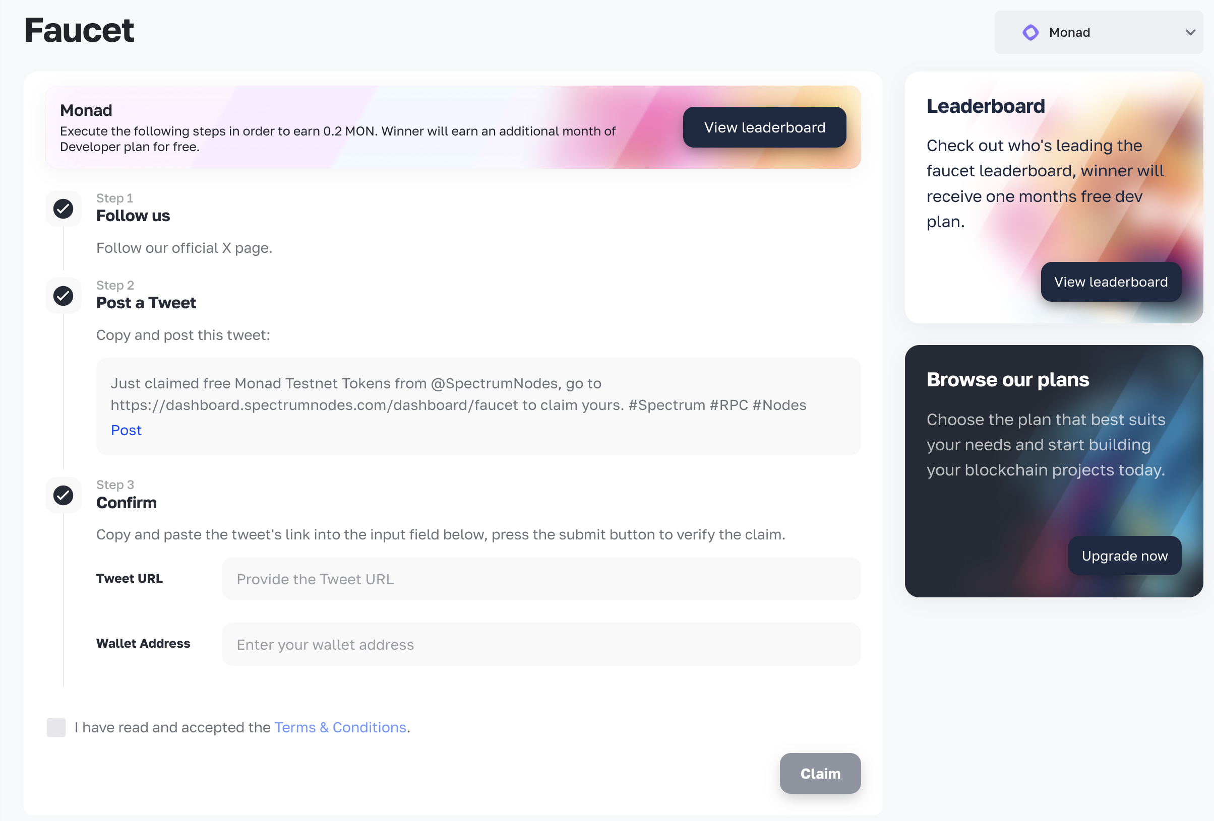 Monad faucet