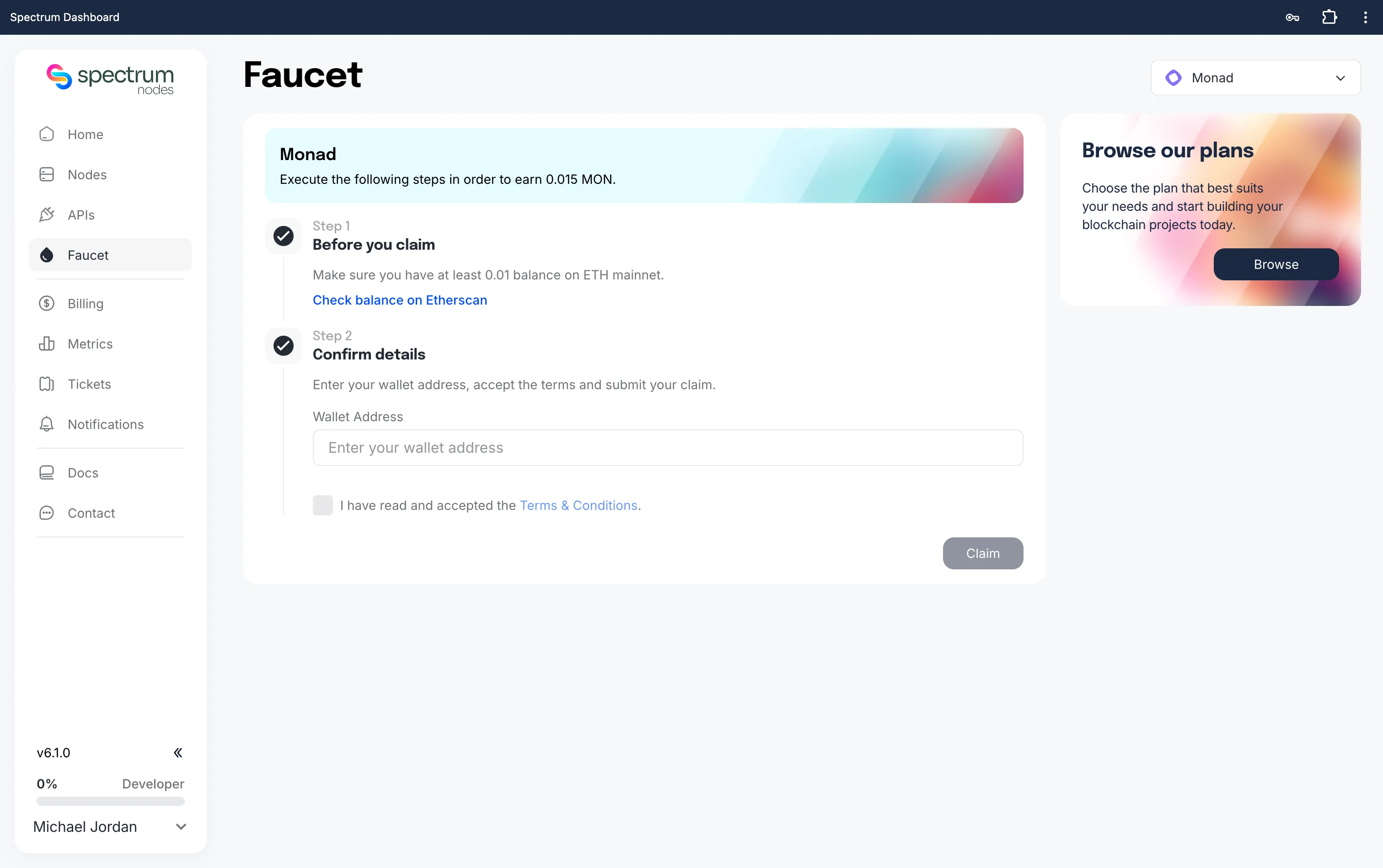 Monad faucet