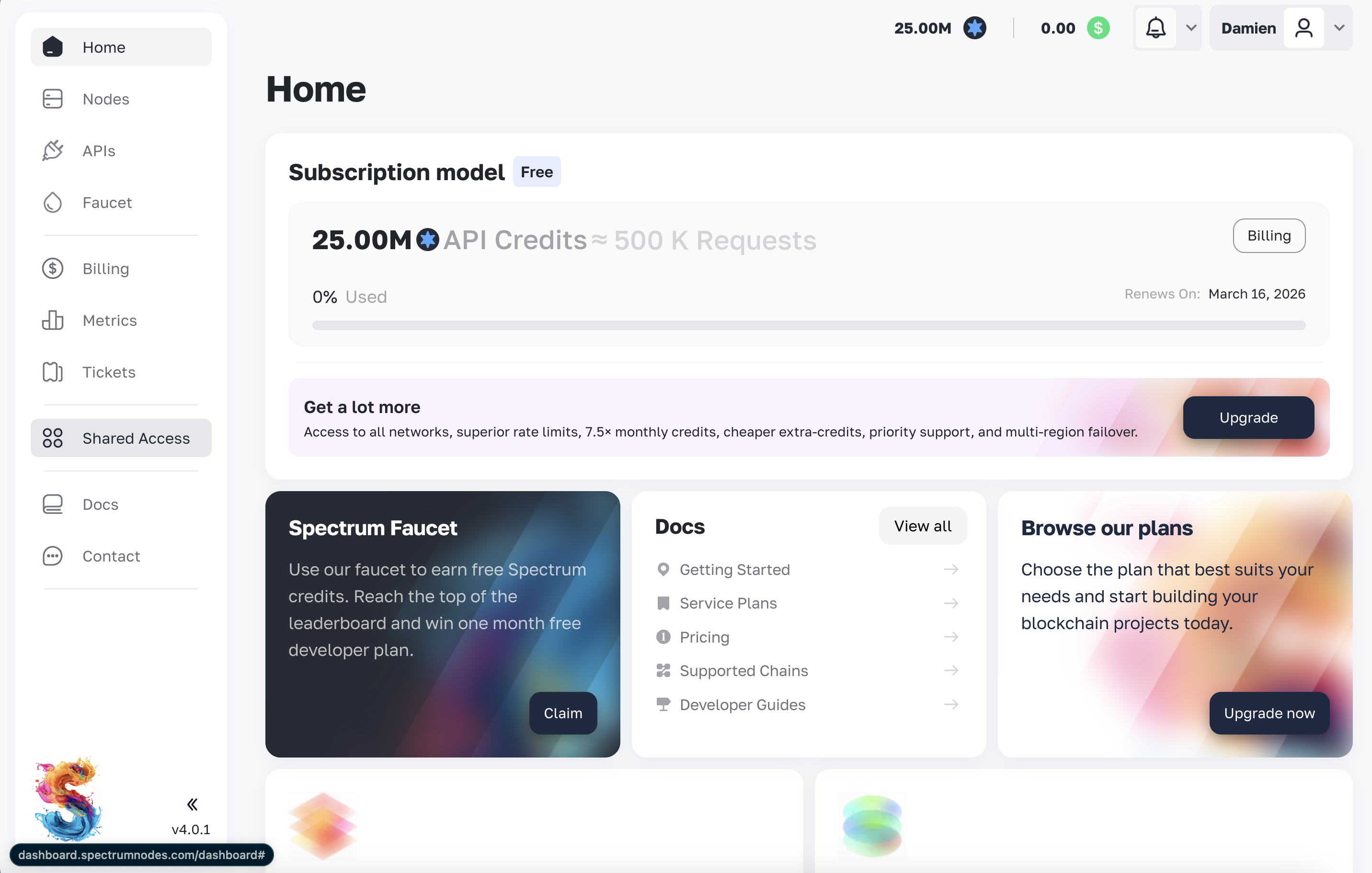 Shared Access sidebar